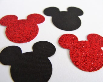 Mickey Mouse Confetti, Birthday Mickey Mouse Confetti, Black and Red Mickey Confetti, Baby Shower Decor, 1st Birthday,Mickey Party Decor