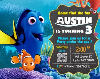 Finding Dory Invitation Finding Nemo Invitation Birthday - Finding Dory Party