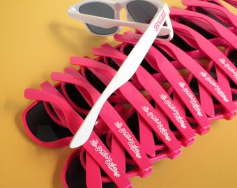 BridesBabes Bachelorette Sunglasses Pack | Hot Pink | Bachelorette Sunnies Wedding Sunglasses | Girl's Night | Bride Sunglasses | Bach Bash