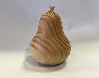 Unique Wooden Pear Ornament