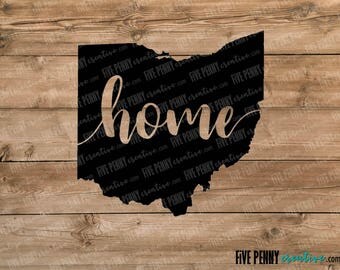 Ohio Home State (SVG, PNG, EPS, Cricut, Silhouette, cutting file, vector file) | Love Ohio | Buckeye State | Ohio Pride