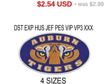 TODAY SALE 15% Auburn Tigers, Auburn University logo embroidery design / embroidery designs / INSTANT download machine embroidery pattern