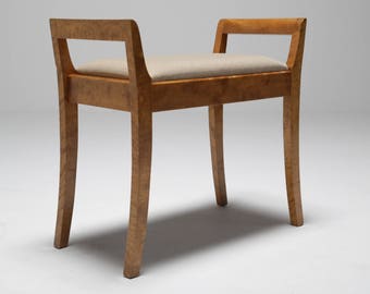 Vintage Mid century Swedish Beech Vanity/ Piano Stool 50s 60s