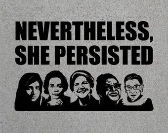 Nevertheless, She Persisted T Shirt Elizabeth Warren Womens March Anti Trump Tee Shirt letlizspeak