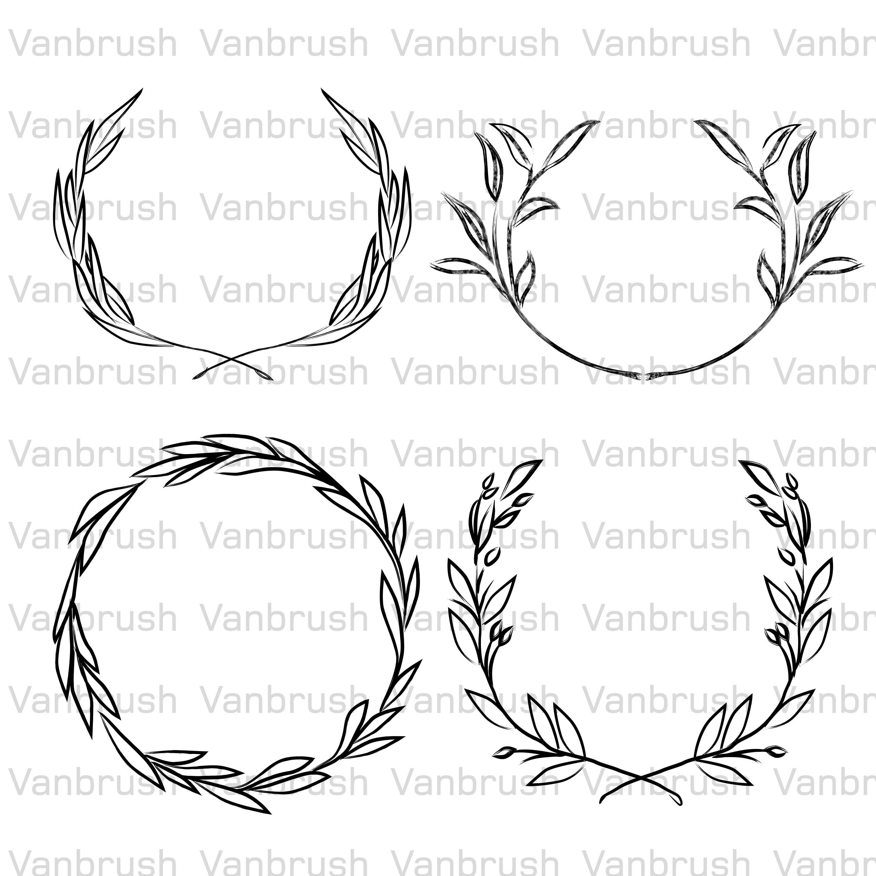 Leaf Wreath Illustrations. PNG SVG EPS vector.