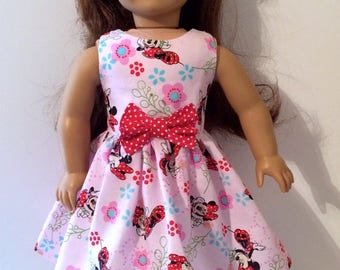 18 Inch Doll Clothes Minnie Mouse Dress With Optional Red Maryjanes With Bows Fits Like American Girl Doll Clothes