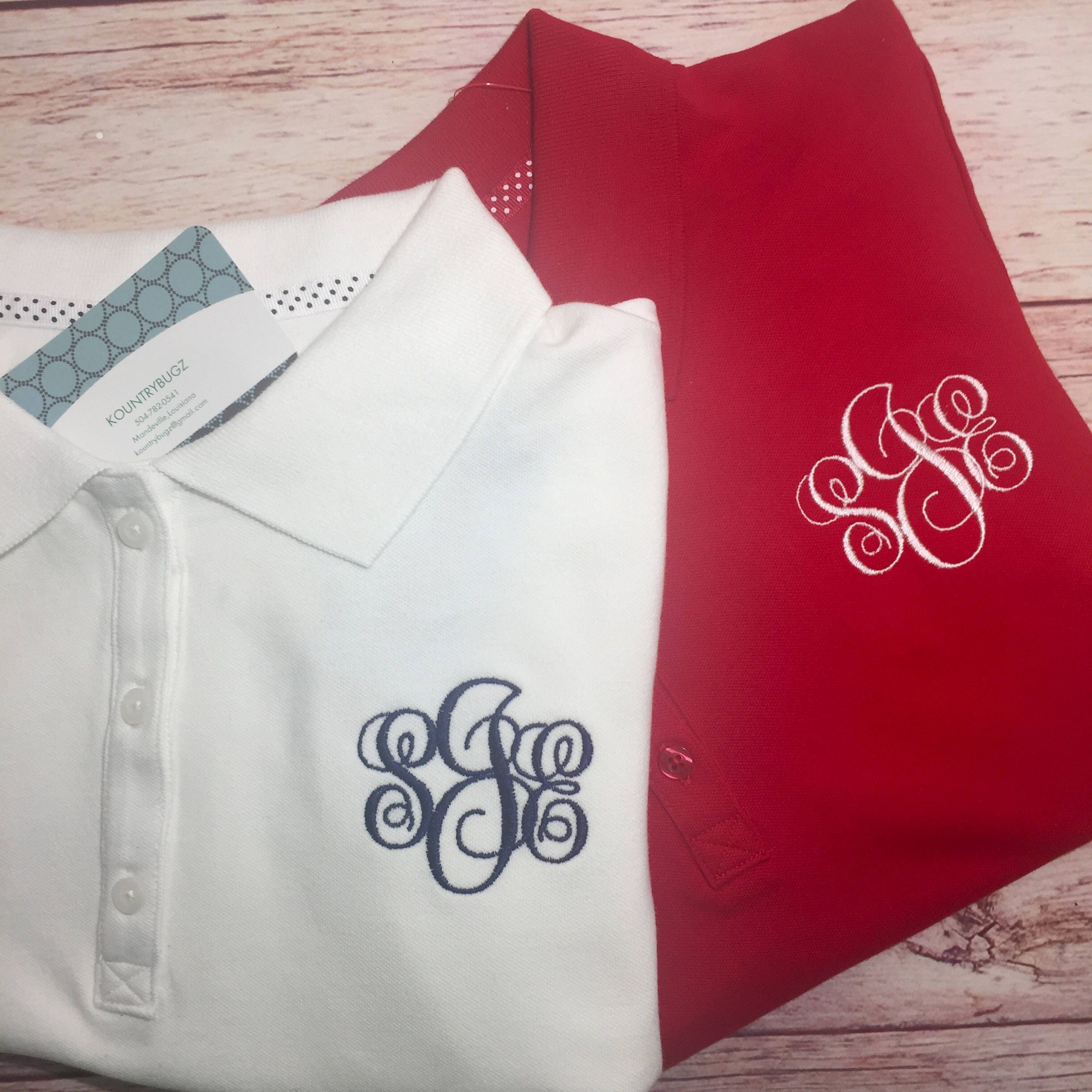 Monogrammed Polo Shirt Girls School Shirt Monogrammed Polo