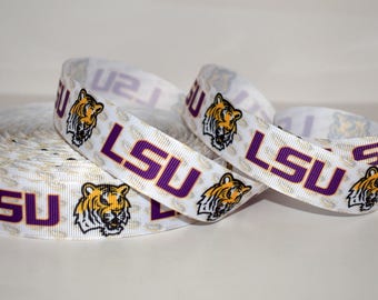LSU 1" Grosgrain Ribbon 240B By the Yard