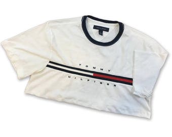 Reworked Tommy Hilfiger - Cropped Shirt - Medium