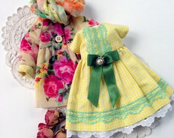 Blythe dress, blythe jacket, blythe outfit, blythe clothes, blythe set, blythe doll, lace dress blythe