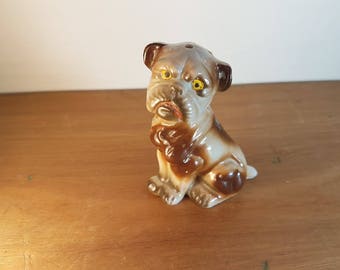Vintage kitsch retro pug dog salt and pepper shaker