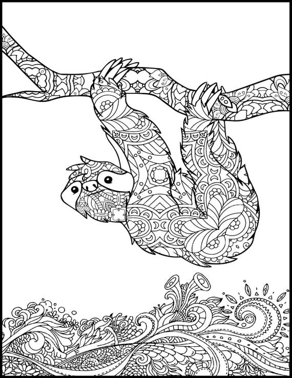 Printable Coloring Page Adult Coloring Page Animal