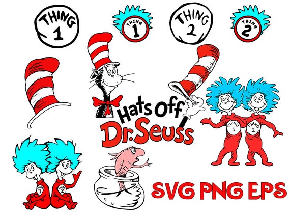 Dr Seuss Svg Cat in the Hat Svg png Clip Art Dr Seuss