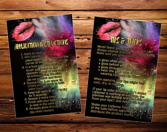 LipSense Tips & Tricks Card; Application Thank You card; Sene Gence International; LipSense ;Distributor;