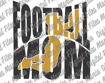 Football Mom Svg, Eps, Dxf, and Jpg Silhouette and Cricit Files Digital Download