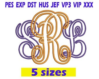 Interlocking vine Applique Font Embroidery/ Interlocking vine Applique embroidery design/ INSTANT download