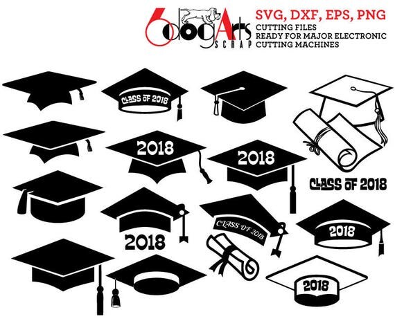 Download Graduation Cap Class of 2018 Digital Vector Cut Files Svg Dfx