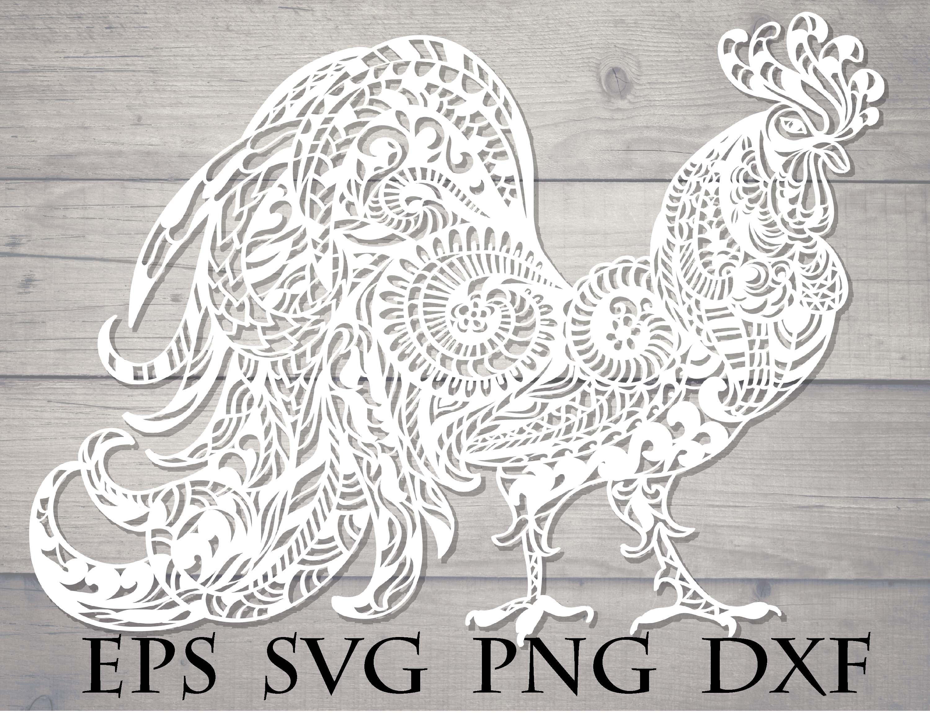 Download Zentangle rooster svg / mandala rooster svg / intricate ...