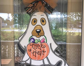 Halloween door hanger, Halloween dog door hanger, Halloween ghost door hanger, Happy Halloween door decor