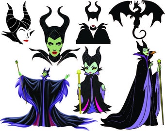 Disney Maleficent Monogram - Cutting Files and Clipart Svg Png Eps Dxf JPG Digital Graphic Design Instant Download Commercial Use