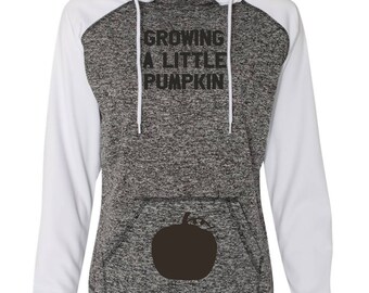 Maternity Halloween Shirt . Growing a Little Pumpkin Sweatshirt. loose halloween sweatshirt with hood , thumb holes . Halloween Shirts .