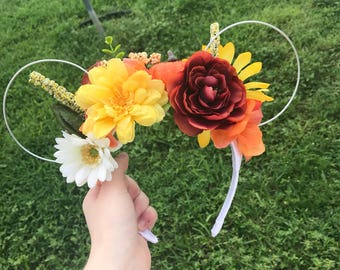 Floral halloween minnie ears
