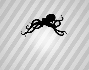 giant octopus Silhouette - Svg Dxf Eps Silhouette Rld RDWorks Pdf Png AI Files Digital Cut Vector File Svg File Cricut Laser Cut