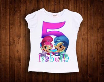 inspired by shimmer and shine birthday shirt