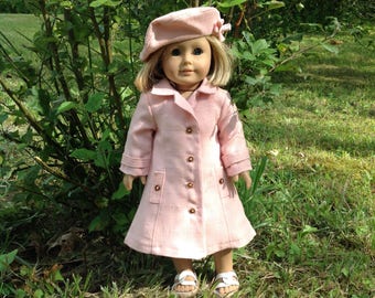 Long Linen Spring or Summer Coat for 18" Dolls like American Girl, Maplelea etc