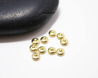 10 gold clear 5x3mm rondelle beads