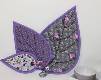 Manique feuille Trois dimensions en coton imprimé