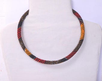 Necklace "Massaïe" African Wax fabric