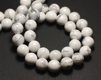Stone - Howlite beads 1 strand 39cm balls 14mm