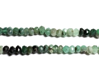 Wire 125pc env - stone beads - Rondelle faceted 3x2mm nuanced Emerald - 4558550090799