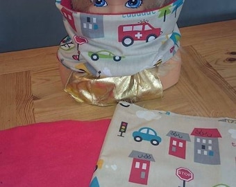 Reversible fleece and Red cotton Snood pattern vehicles