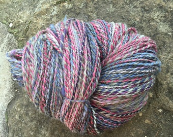 360 g hand dyed and handspun wool.
