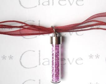 NECKLACE AND ITS HAND BLOWN GLASS PENDANT 40MM