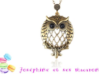 1 gold plated pendant and glass magnifying glass OWL