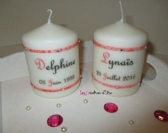 White candle to customize 8cm (H)