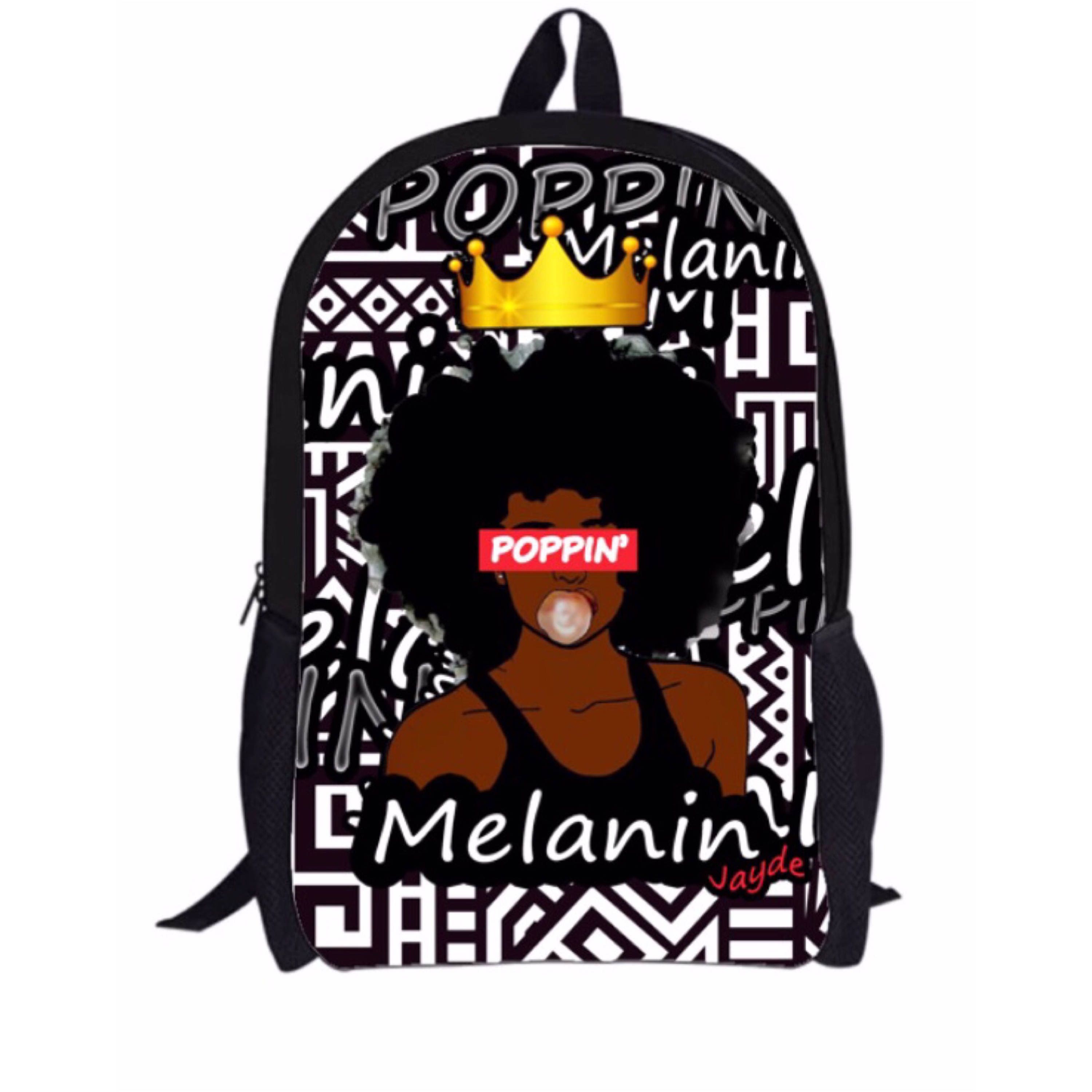 Melanin Poppin' Black Girl Magic Backpack Customized with