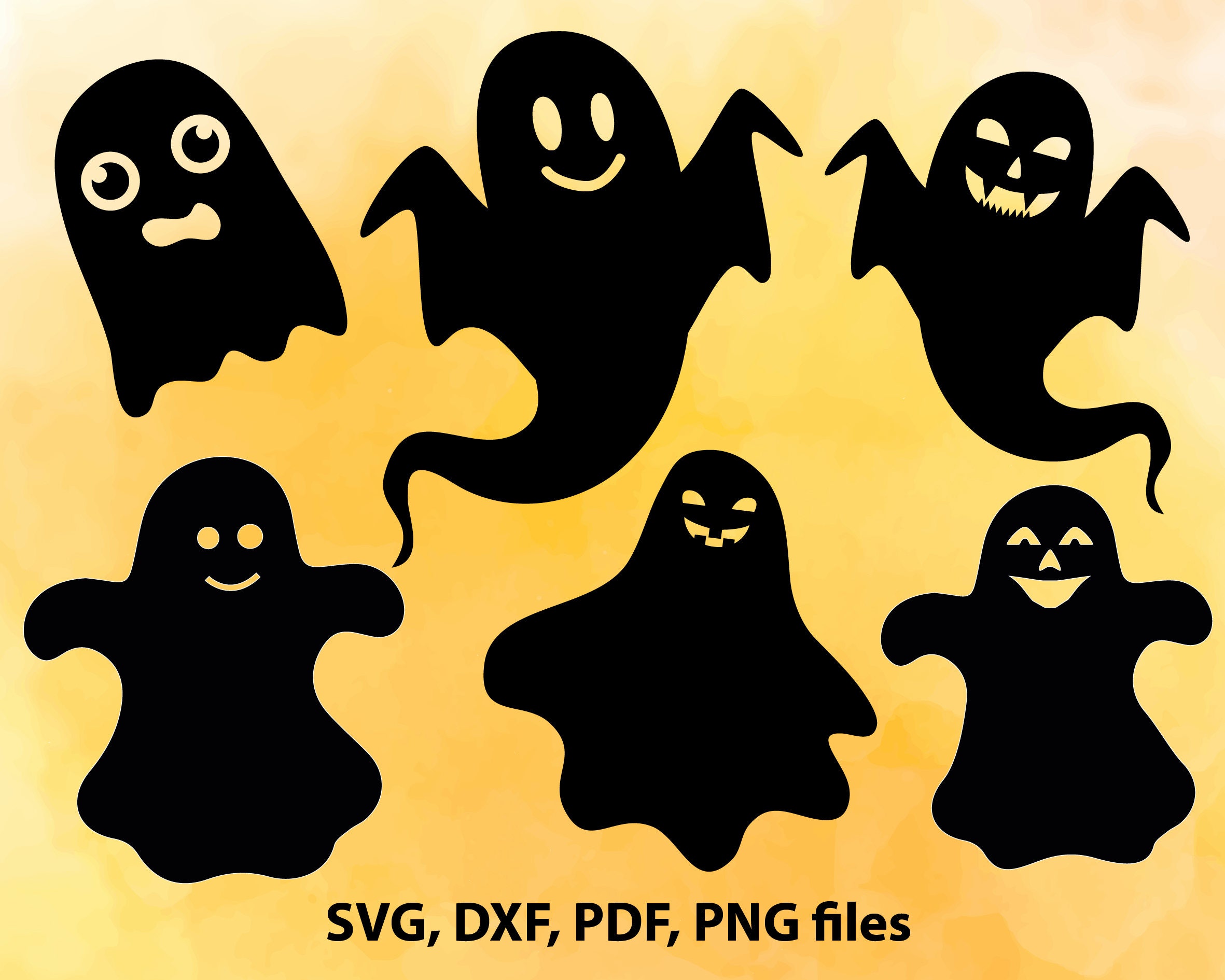 Download Ghosts SVG File Ghost set DXF Ghost Cut File Halloween PNG