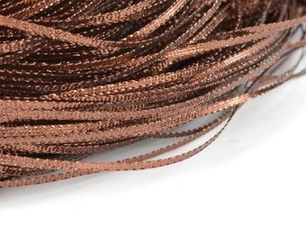 5 M of metallic 3mm Nylon Brown Ribbon