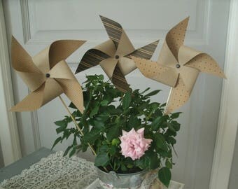 set of 3 windmills in paper No. 1