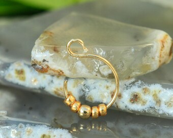Fake Nose Ring / gold nose ring / clear nose hoop / slim fake nose ring / 24g nose hoop / fake bull nose hoop / nose hoop fake