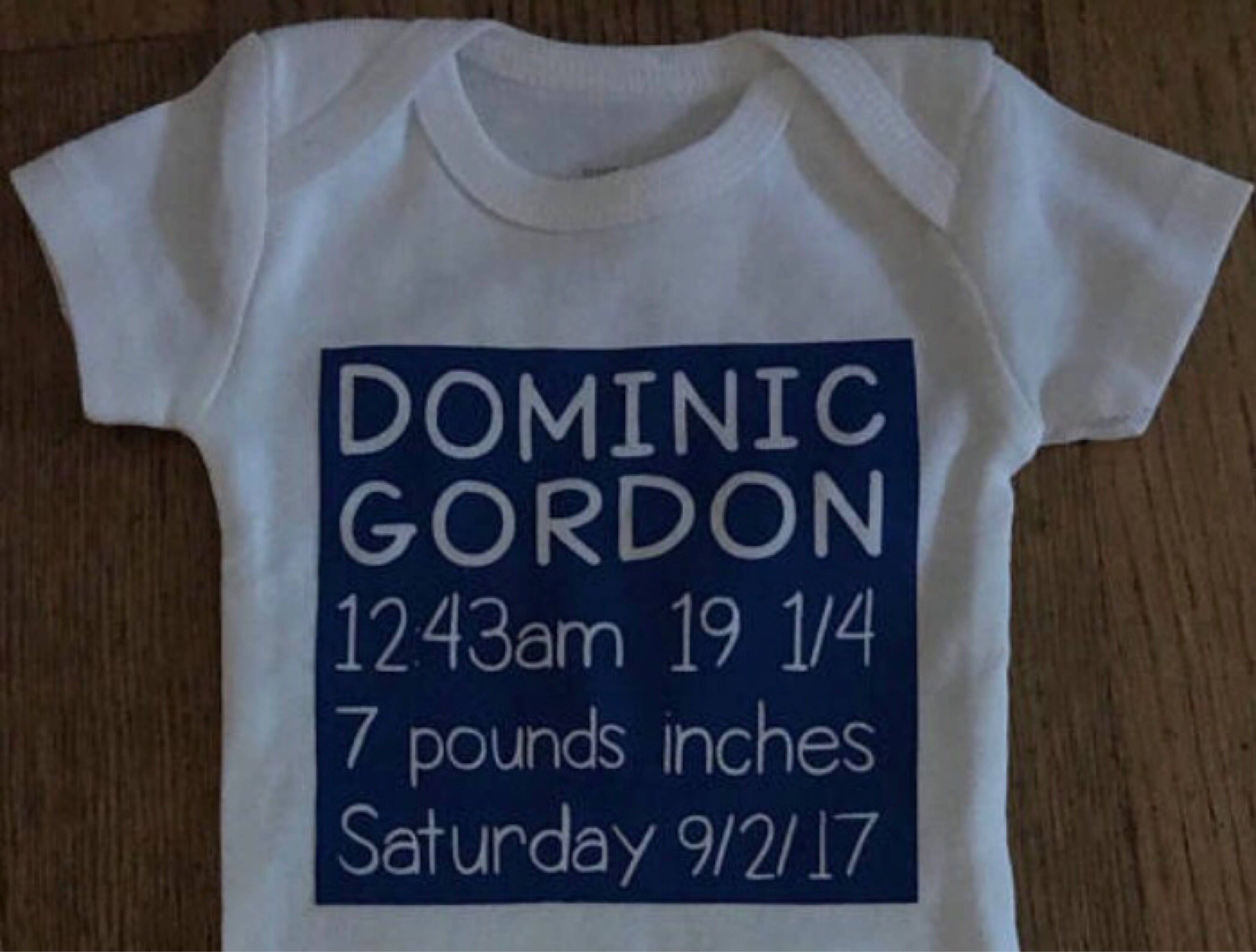 Birth Announcement Baby Bodysuit. Baby Outfit