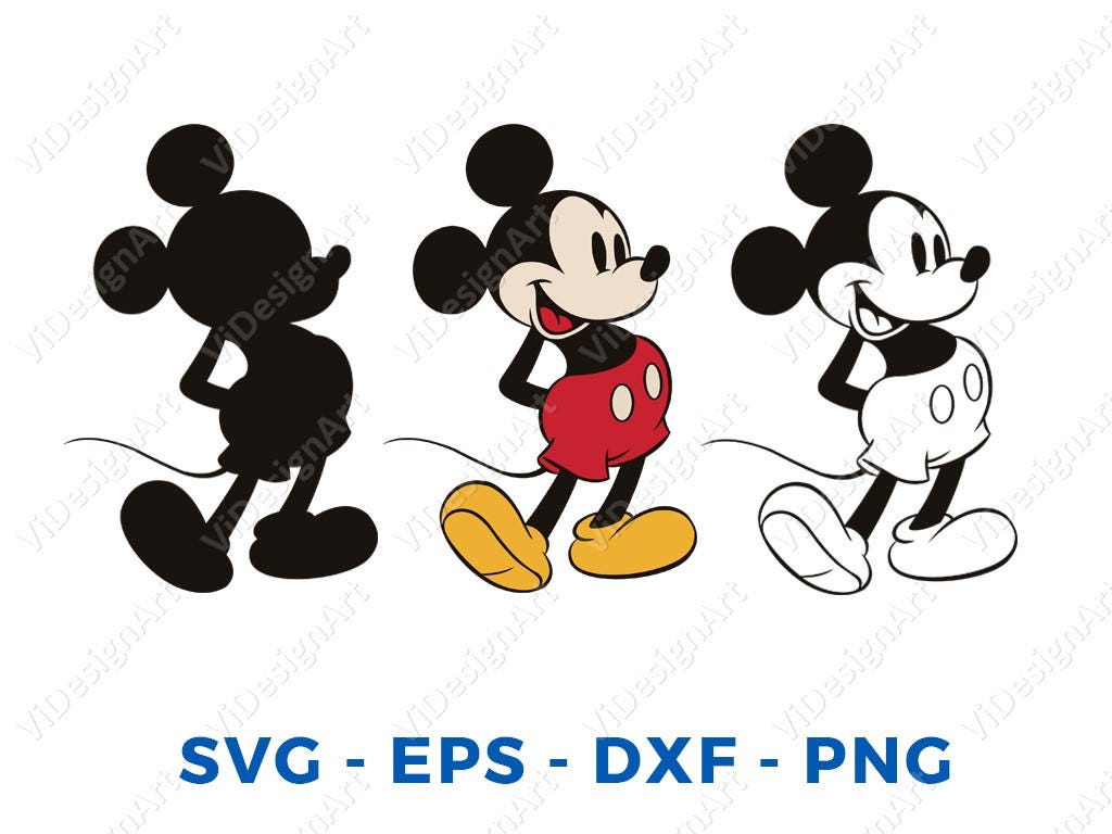 Download Mickey Mouse svg retro Disney Mickey clipart silhouette