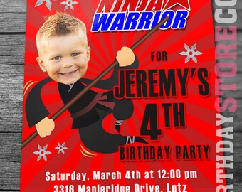 American Ninja Warrior Invitation - Ninja Warrior Invite - Ninja Birthday Invitation - American Ninja Warrior Birthday Party