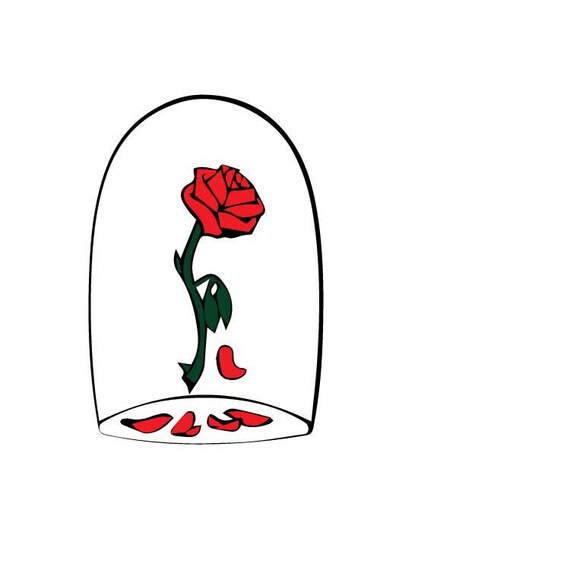 Beauty and the Beast Rose SVG file