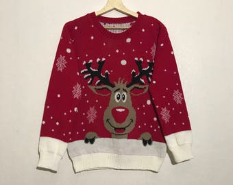 Reindeer sweater | Etsy