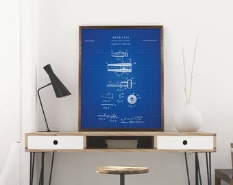 Duck Call patent print art - Vintage printable patent poster artwork drawing - Instant Digital download - Wall art decor - Blueprint